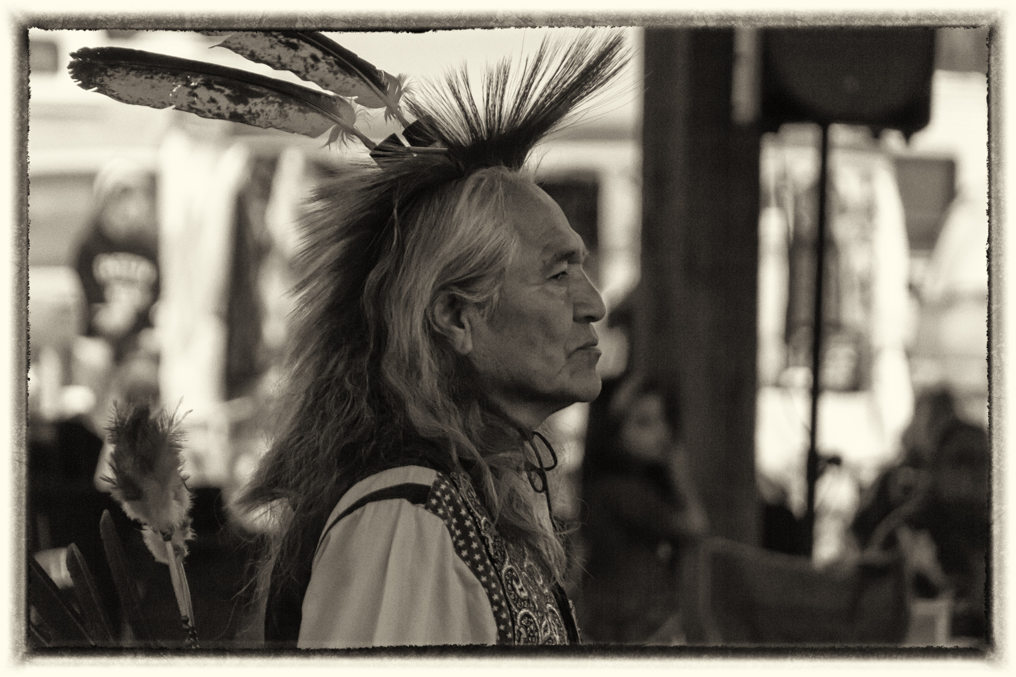 Elder dancing at pow wow.